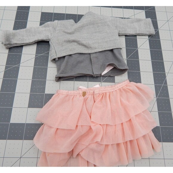 Our Generation You And Me Doll Tulle Skirt Outfit Sweater Tank Grey Pink - Picture 2 of 11